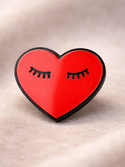 Брошь Monolama «Спящее сердце», красная, фото 1.