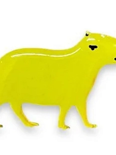 Брошь ручной работы «Капибара» салатовая, дерево