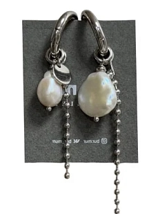 Серьги-конструкторы «White moon», латунь, жемчуг