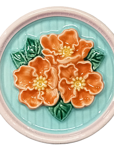 Панно керамическое ручной работы BULYGIN porcelain «Цветы», разноцветное, 8 см