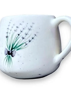 Кружка ручной работы Верба керамика «Букет лаванды», круглая, керамика, 350 мл