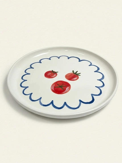 Тарелка ручной работы Йеллоускуп «Томат», керамика, 17 см, фото 3.