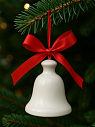 Ёлочная игрушка колокольчик, белая, керамика, превью фото 3