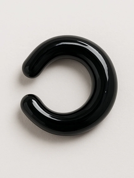 Кафф глянцевый Лампджой, стекло, чёрный, фото 1.