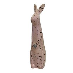 Статуэтка ручной работы Малый кролик, розовый с брызгами, керамика