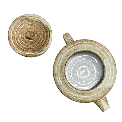 Заварочный чайник ручной работы, бежевый, керамика, 150 мл, фото 3.