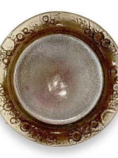 Тарелка с бортиками ручной работы «Луна», светло-коричневая, керамика, 23 см