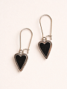 Серьги Сердечки из серии «Преданное сердце», дерево, чёрные, превью фото 1