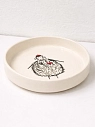 Тарелка ручной работы Мария Гордеева Овечка в красном берете, белая, полуфарфор, 14 см, превью фото 2
