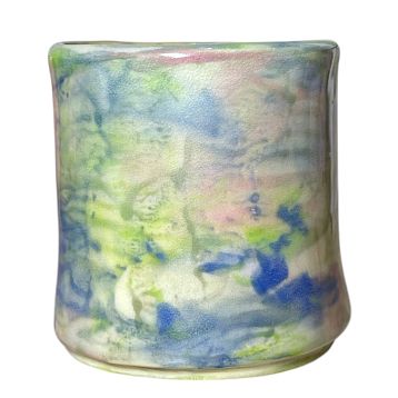 Кружка ручной работы с акварельными разводами, керамика, 200 мл, фото 3.