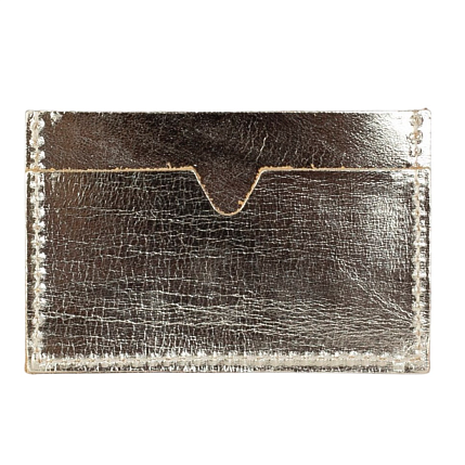 Визитница ручной работы, Kokosina bags, натуральная кожа, металлик, фото 2.