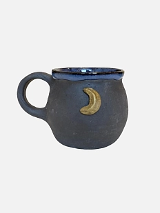 Кружка ручной работы «Луна», тёмно-синяя, керамика, 200 мл