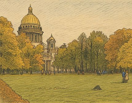 Обложка на студенческий билет «Осенний Исаакий», экокожа, фото 1.