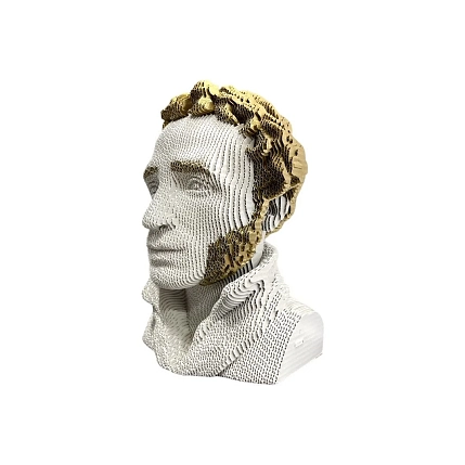 Собранный картонный бюст 3D «Пушкин», фото 3.