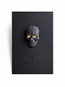 Брошь ручной работы Bulygin «Череп полигональный», фарфор, чёрно-серебристая, превью фото 3
