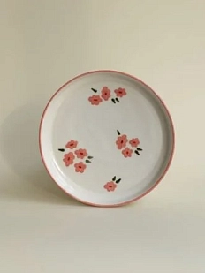 Блюдце ручной работы РУКИ В ГЛИНЕ «Нежность», полуфарфор, 14 см