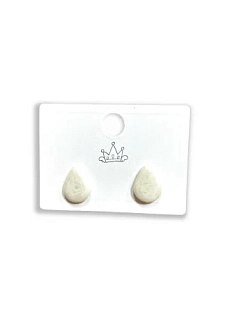 Серёжки-гвоздики КерамЕлКа «Капли», перламутровые, фарфор