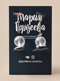 Составные серьги Мария Гордеева на планке, ювелирная сталь