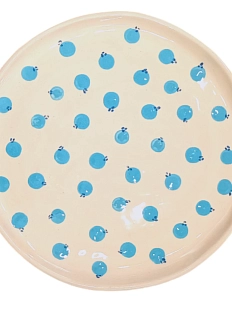 Тарелка ручной работы Малёма с росписью «Голубика», керамика, 19 см