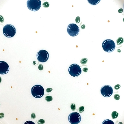 Блюдце ручной работы Чашки и поцелуи «Черника», полуфарфор, 13 см, фото 2.