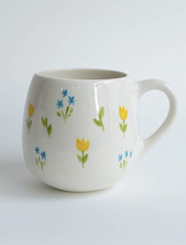 Кружка ручной работы РУКИ В ГЛИНЕ «Весенняя поляна», керамика, 400 мл, круглая