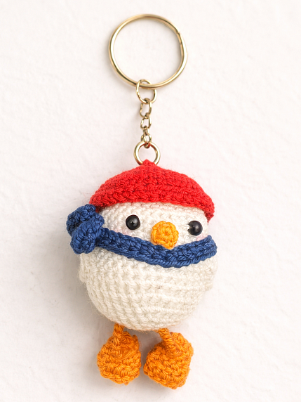 Вязаный брелок, обвес на сумку «Чайка», 5 см, фото 1.