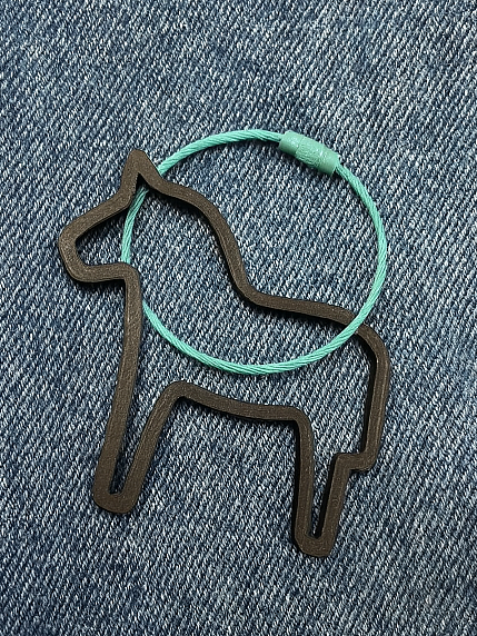 Брелок, обвес на сумку «Лошадка», чёрный, 7 см, фото 2.