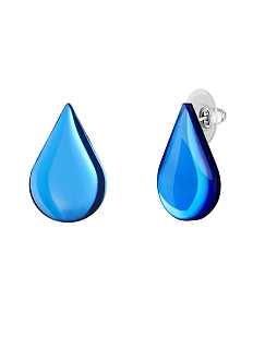 Серёжки-гвоздики Monolama «Капли», оргстекло, синие