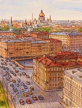 Картхолдер двойной DARI DARI «Панорама Петербурга», экокожа