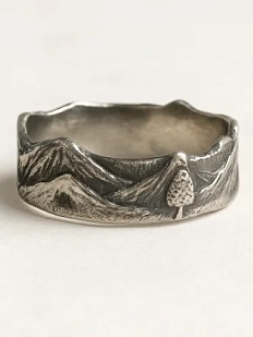 Кольцо из нейзильбера «Горный пейзаж»