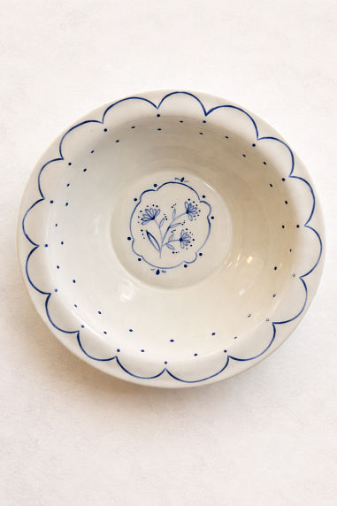 Тарелка ручной работы глубокая от Tree House  "Цветок", керамика, 18 см, фото 1.