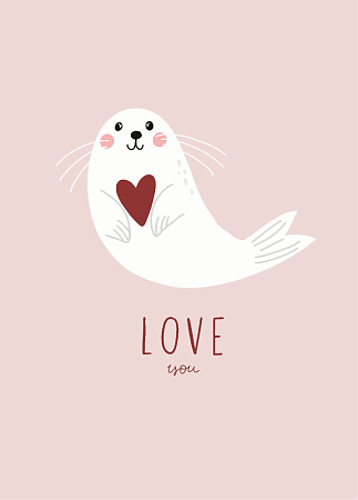 Открытка «Тюлень Love you»
