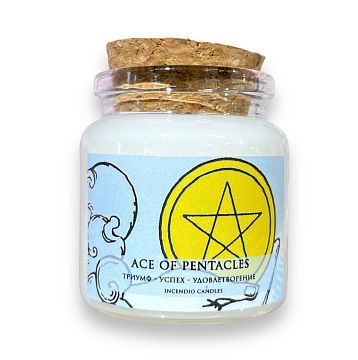 Соевая свеча Таро «Туз пентаклей», 55 мл, фото 1.