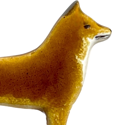 Брошь ручной работы Екатерина Юдо «Сиба-ину», сезам, керамика, фото 3.