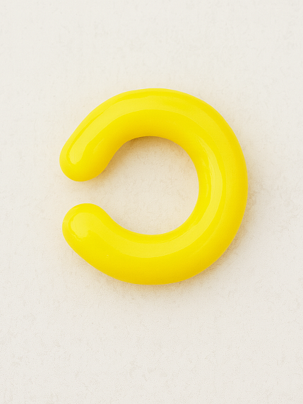 Кафф глянцевый, стекло, жёлтый, фото 1.