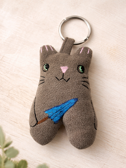 Брелок «Кот с зонтом», фото 2.