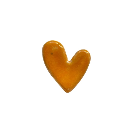 Брошь ручной работы КерамЕлКа «Пухлое сердце», коричневая, керамика, фото 1.