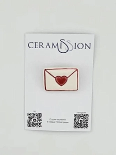 Брошь ручной работы Ceramission «Письмо», керамика