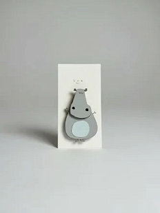 Бирка для подарка ВОЕ «Бегемотик», на прищепке, 4 см