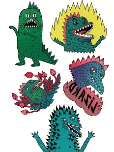 Временные тату Валя Карнавалова «Lizard», 6 шт