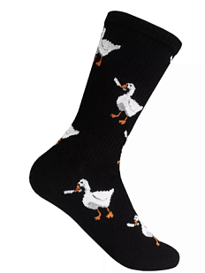 Носки «Гусь с ножом», на черном  р-р 40-45