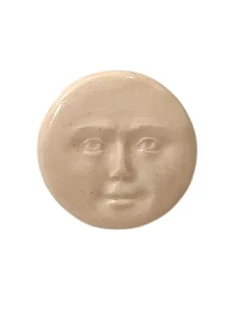 Кольцо ручной работы КерамЕлКа «Лицо», светло-розовое, керамика