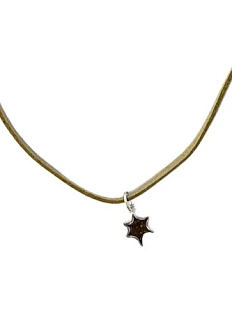 Кулон ручной работы на кожаном ремешке «Звезда», нейзильбер