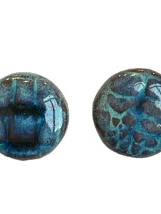Серёжки-гвоздики КерамЕлКа круглые, керамика, бирюзовые