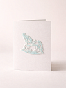 Открывающаяся открытка DARI DARI «Лошадка-качалка» с фигурным элементом, голубая, превью фото 1