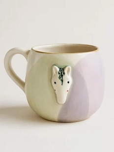 Кружка ручной работы Мария Гордеева с фигуркой «Лошадка», фиолетово-голубая, полуфарфор, 250 мл