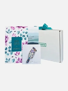 Подарочный набор на 8 марта с блокнотом «101 заветное желание» №5 и брошью ручной работы «Сойка»