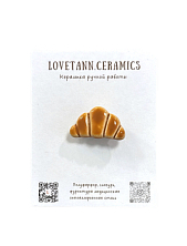 Брошь ручной работы «Круассан», полуфарфор