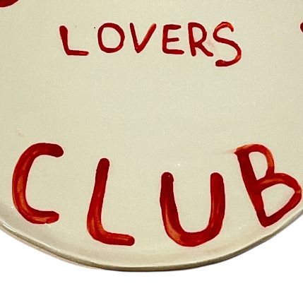 Тарелка ручной работы «Spaghetti lovers club», керамика, 23 см, фото 2.