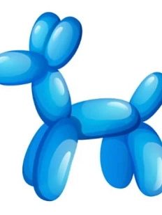 3D Стикер на телефон «Собачка из воздушных шариков», голубой, объёмный